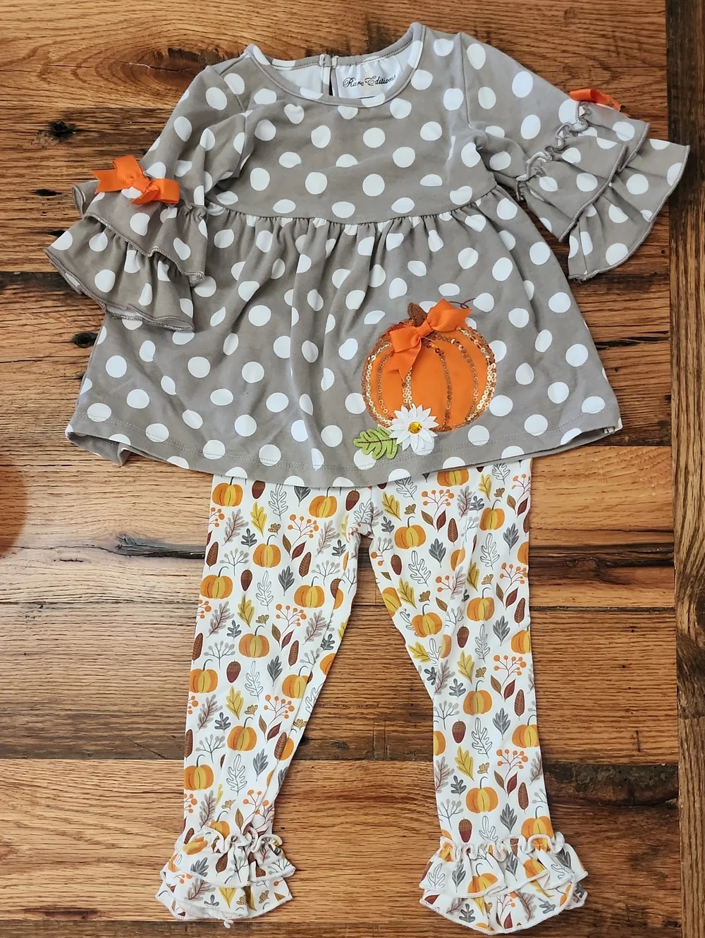 Polka Dot Pumpkin Two-Piece Kids Set
